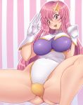  :d ass_visible_through_thighs bangs bare_shoulders blush breasts covered_navel gundam gundam_seed gundam_seed_destiny hair_between_eyes hair_ornament hand_up highleg highleg_leotard highres impossible_clothes kihaiu large_breasts leotard long_hair looking_at_viewer meer_campbell open_mouth outline panties pink_hair purple_eyes sidelocks smile solo spread_legs star star_hair_ornament straight_hair striped striped_background teeth tongue turtleneck underwear vertical-striped_background vertical_stripes very_long_hair white_outline white_panties 