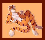  bengal_tiger blue_eyes feline fur mammal orange_fur rogue stripes tiger vixlries white_fur 