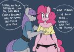  2015 anthro breasts cleavage clothed clothing duo earth_pony english_text equine female friendship_is_magic horse hugtastic_pinkie_pie mammal maud_pie_(mlp) midriff my_little_pony navel panties pinkie_pie_(mlp) pony somescrub text underwear 