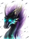 2018 blue_eyes digital_media_(artwork) dragon hair horn icelectricspyro purple_hair simple_background white_background 