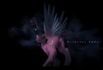  alternate_color anus aruurara blue_feathers butt equine feathered_wings feathers female feral friendship_is_magic horn looking_at_viewer mammal my_little_pony presenting princess_luna_(mlp) pussy solo text winged_unicorn wings 