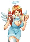  breasts cleavage cleavage_cut coca_cola huge_breasts nami_(one_piece) one_piece smile 