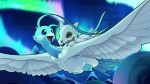  altaria aurora_borealis avian blitzdrachin cubone cute feathers flying night nintendo pok&eacute;mon pok&eacute;mon_(species) reptile scalie toto_(character) video_games wings 