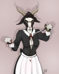  2018 anthro blood caprine clothing female goat goth horn mammal petra piercing satanic solo zicaneborgen 