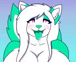  anthro arizona arizonathevixen big_breasts breasts cleavage clothed clothing drooling female mammal orgasm_face overweight saliva skunk 