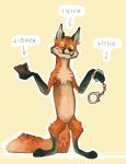  2016 canine croatian_language fox handcuffs keaze mammal shackles simple_background wallet 