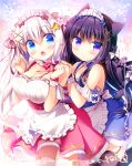  :&lt; :o animal_ears apron bangs bare_shoulders bear_ears black_hair black_legwear blue_bow blue_dress blue_eyes blush bow braid breasts cat_ears cat_girl cat_tail cleavage closed_mouth collarbone commentary_request detached_collar dress eyebrows_visible_through_hair fingernails flower frilled_apron frills garter_straps hair_between_eyes hair_bow hair_flower hair_ornament hair_ribbon hands_on_another's_shoulder hands_up head_tilt heart large_breasts long_hair looking_at_viewer maid maid_headdress multiple_girls open_mouth original pink_dress pink_flower pleated_dress purple_eyes red_neckwear red_ribbon ribbon sasai_saji sidelocks silver_hair sleeveless sleeveless_dress tail thighhighs twintails very_long_hair waist_apron white_apron white_bow white_legwear x_hair_ornament 