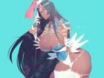  1girl black_hair breasts circlet crying dark_skin eg fate/grand_order fate_(series) forehead_jewel highres large_breasts long_hair pauldrons scheherazade_(fate/grand_order) solo thick_thighs thighs 