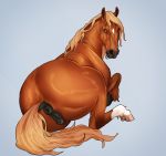  2018 anatomically_correct animal_genitalia animal_pussy anus butt clitoris dock equine equine_pussy female feral horse looking_at_viewer lying mammal mare_pussy piippujalka plump_labia puffy_anus pussy resting simple_background solo thick_thighs 