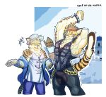  2018 anthro biceps cat clothed clothing clouded_leopard feline fur hoodie leopard leopard_cat likulau male mammal muscular nekojishi shu-chi simple_background spots wolfmalro 