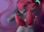  absurd_res claws fur hair hi_res lonewolffl mammal nintendo pok&eacute;mon pok&eacute;mon_(species) simple_background solo video_games zoroark 