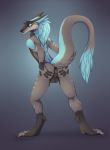  2018 anthro anus balls butt fur looking_at_viewer looking_back male mammal nude presenting presenting_hindquarters r-z sergal solo 