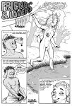  &lt;3 2001 anthro areola bathing black_and_white bovine breasts caprine cattle comic digital_media_(artwork) donkey english_text equine female goat hair karno long_hair male mammal monochrome navel nipples nude pussy small_breasts smile text thought_bubble tree water 