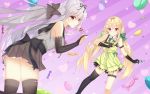  2girls jyt tagme_(character) thighhighs 