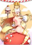  :3 animal_ears arm_support ass back bell blonde_hair breasts cat commission detached_sleeves finger_licking food fox_ears fox_girl fox_tail from_behind fruit full_body gainoob hair_between_eyes jingle_bell large_breasts licking long_hair looking_at_viewer looking_back mandarin_orange mouth_hold multicolored_hair nude original panties panties_in_mouth panties_removed red_eyes rope shimenawa sideboob solo striped striped_legwear striped_panties tail thighhighs tongue tongue_out two-tone_hair underwear very_long_hair white_hair 