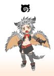  :o bare_shoulders belt black_hair black_skirt black_vest blush boots bow bowtie chinese_commentary commentary_request dragon_tail dragon_wings elbow_gloves fang full_body gloves gooster gradient gradient_background grey_hair grey_legwear hand_on_hip horns japari_symbol kemono_friends looking_at_viewer midriff monster_hunter monster_hunter:_world multicolored_hair navel nergigante no_bra no_nose open_clothes open_vest outstretched_arm parody personification red_neckwear short_hair skirt slit_pupils solo spiked_hair spikes standing stomach style_parody tail thighhighs v-shaped_eyebrows vest wings yellow_eyes zettai_ryouiki 