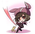  animal_ears animal_hat bangs big_head black_footwear boots brown_eyes brown_hair bullet_line bullpup bunny_ears bunny_hat cabbie_hat chibi dated eyebrows_visible_through_hair flying_sweatdrops full_body gloves gun hat holding holding_gun holding_weapon jacket knee_boots llenn_(sao) long_sleeves looking_at_viewer looking_to_the_side open_mouth p90 pants pink_gloves pink_hat pink_jacket pink_pants shirasu_youichi short_hair solo standing standing_on_one_leg submachine_gun sword_art_online sword_art_online_alternative:_gun_gale_online thighhighs weapon 