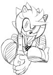  2010 breasts clothed clothing fan_character gloves hedgehog is_(artist) looking_at_viewer mammal monochrome sonic_(series) 
