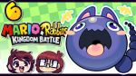  ambiguous_gender animate_inanimate armless black_fur blue_eyes blush_sticker cat chain_chomp english_text feline front_view fur hybrid jaltoid_(artist) legless long_tail mammal mario_+_rabbids:_kingdom_battle mario_bros motion_lines nintendo no_pupils open_mouth pink_tongue solo text tongue tongue_out ubisoft video_games youtube 
