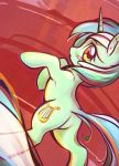  2017 abstract_background blush butt cute cutie_mark equine eyelashes female feral friendship_is_magic fur green_hair hair hi_res hooves horn inner_ear_fluff looking_at_viewer looking_back lyra_heartstrings_(mlp) mammal mirroredsea multicolored_hair my_little_pony nude portrait solo two_tone_hair unicorn yellow_eyes 