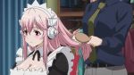  2girls animated animated_gif blush breasts cleavage headphones long_hair maid pink_hair red_eyes super_sonico tagme tie 