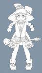  alternate_costume alternate_hairstyle braid gloves hat jacket long_hair om_(nk2007) pantyhose pigeon-toed saru_getchu sayaka_(saru_getchu) smile solo standing twin_braids twintails wand witch_hat 