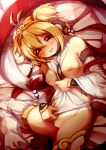  :d andira_(granblue_fantasy) animal_ears bed_sheet blonde_hair blush breasts detached_sleeves eyebrows_visible_through_hair fur-trimmed_sleeves fur_trim granblue_fantasy hair_between_eyes highres inverted_nipples looking_at_viewer medium_breasts monkey_ears monkey_tail nipples nose_blush open_mouth orange_eyes psychopath_idiot pussy pussy_juice shade short_hair smile solo sweat tail window_shade 