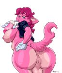  anthro anus areola balls beverage big_breasts breasts butt clothing dickgirl feline gloves hair herm intersex jacket john_barrett long_hair looking_at_viewer looking_over_their_shoulder mammal milkshake nipples roxikat side_boob simple_background solo white_background 