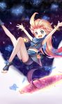  1girl league_of_legends long_hair multicolored_hair scarf sleeveless solo two-tone_hair very_long_hair zoe_(league_of_legends) 