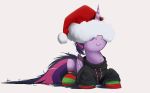  16:10 2015 christmas clothing digital_media_(artwork) equine feathered_wings feathers female feral friendship_is_magic fur hair hat holidays hoodie horn legwear mammal multicolored_hair my_little_pony ncmares purple_feathers purple_fur purple_hair santa_hat socks solo twilight_sparkle_(mlp) winged_unicorn wings 