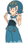  :d bad_id bad_pixiv_id bangs bare_arms bare_shoulders bespectacled black_swimsuit blue_eyes blue_hair blue_pants blue_sailor_collar breasts bright_pupils brown_hairband covered_navel crop_top eyebrows eyebrows_visible_through_hair glasses hairband hands_up highres index_finger_raised nyonn24 one-piece_swimsuit open_mouth pants pointing pointing_at_self pokemon pokemon_(game) pokemon_sm red-framed_eyewear sailor_collar semi-rimless_eyewear shirt short_hair simple_background sleeveless sleeveless_shirt small_breasts smile solo suiren_(pokemon) swimsuit swimsuit_under_clothes tareme tongue trial_captain under-rim_eyewear white_background white_pupils white_shirt 
