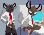  aggressive_retsuko anthro balls erecetion erection glans haida hyena male mammal meatshaq penis sanrio solo tagme 