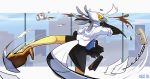  2018 aggressive_retsuko anthro avian beak bird clothed clothing digital_media_(artwork) eyes_closed feathers female neganeon retsuko sanrio secretary_bird solo washimi white_feathers 