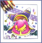  &lt;3 ambiguous_gender border colored_pencil detailed_background eyes_closed happy kirby_(series) magolor nintendo paperlillie solo traditional_media_(artwork) video_games white_border 