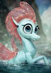  2018 assasinmonkey blue_eyes changeling female fish friendship_is_magic looking_at_viewer marine my_little_pony ocellus_(mlp) seahorse 