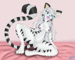  2015 anthro areola breasts claws feline female hair long_hair long_tail looking_at_viewer mammal neronova nipples nude open_mouth pose presenting presenting_pussy pussy smile solo spread_legs spreading stripes tiger tongue 