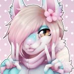  ambiguous_gender arm_warmers armwear cabbit cat clothed clothing crynevermore cute feline flower fluffy girly hoodie hybrid lagomorph mammal pink_nose plant rabbit skye tongue 