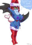  ! &lt;3 anthro anthrofied bat big_breasts breasts christmas clothing female green_eyes hair hat hi_res holidays legwear mammal membranous_wings nintendo nipples plankboy pok&eacute;mon pok&eacute;mon_(species) pok&eacute;morph purple_nipples pussy red_hair santa_hat simple_background solo standing stockings swoobat video_games white_background wings 