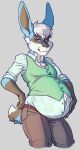  anthro clothing lagomorph male male_pregnancy mammal pants pregnant rabbit roller-2009 shirt simple_background the-narutoshi vest winston 