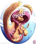  2018 cutie_mark darkhazard digital_media_(artwork) equine eyes_closed feathered_wings feathers female feral fluttershy_(mlp) friendship_is_magic hair hi_res mammal my_little_pony pegasus solo wings 