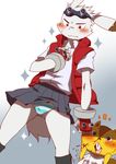  blood crossdress crossdressing furry gradient gradient_background king_kazuma male_focus multiple_boys nosebleed panties striped striped_panties summer_wars underwear yaoi 