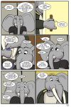  2018 anthro clothed clothing comic dialogue elephant english_text male mammal mature_male ragdoll_(study_partners) speech_bubble study_partners text thunderouserections trunk tusks young 