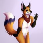  2018 5_fingers anthro blvejay canine claws detailed digital_media_(artwork) featureless_crotch fox happy hi_res looking_at_viewer mammal safe shaded smile solo standing teeth thighs_up waving 