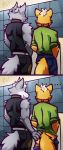  anthro bathroom bottomless butt canine clothed clothing comic fox fox_mccloud hand_on_butt invalid_tag male male/male mammal nintendo public_restroom red_eyes star_fox ventkazemaru video_games wolf wolf_o&#039;donnell 