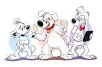  anthro bow_tie canine digital_media_(artwork) dog eyewear fur glasses group hi_res male mammal mr._peabody mr._peabody_and_sherman orlandofox peanuts snoopy white_fur 