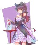  animal_ears beauty_and_the_beast belle_(disney) black_hair blake_belladonna bow cat_ears dress flower hair_bow highres iesupa long_hair ribbon rwby solo yellow_eyes 