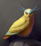  2012 ambiguous_gender avian bird blue_eyes digital_media_(artwork) feral neboveria owl simple_background solo standing 