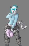  anthro big_bulge bulge clothed clothing crossdressing feline garter girly male mammal penis_outline solo standing tight_clothing wide_hips wolkewolf_(artist) 
