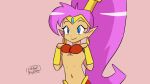  animated blue_eyes breasts female genie hair humanoid inverted_nipples jewelry latenightsexycomics nipples not_furry pink_hair pointy_ears shantae shantae_(series) solo star 