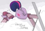  anus cynicalmoose equine female feral friendship_is_magic fur hair hat horse mammal multicolored_hair my_little_pony outside pom_hat pony purple_fur purple_hair pussy snow solo twilight_sparkle_(mlp) two_tone_hair 